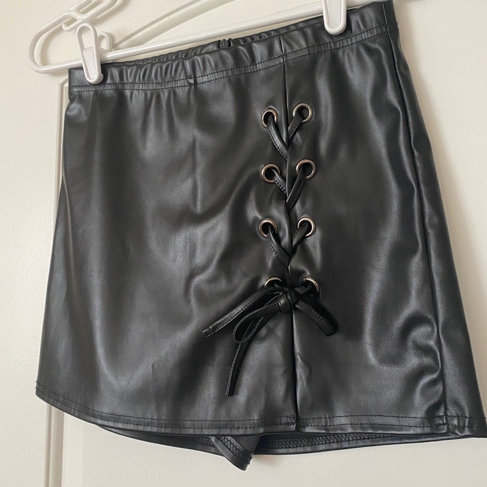 Black faux shorts
